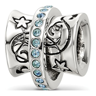 Sterling Silver Crystal Spinner Bead