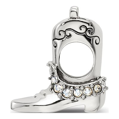 Sterling Silver Crystal Boot Bead – view 3