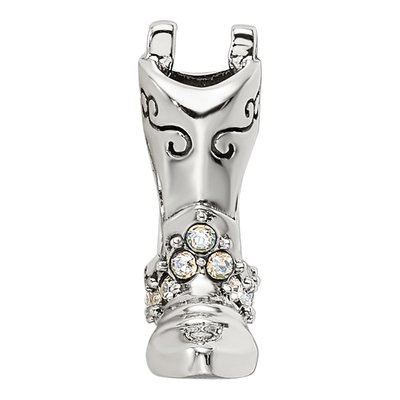 Sterling Silver Crystal Boot Bead – view 4