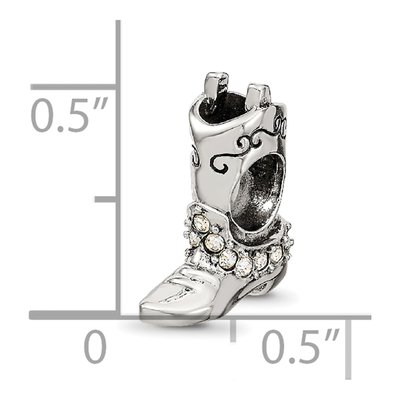 Sterling Silver Crystal Boot Bead – view 5