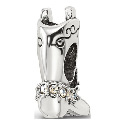 Sterling Silver Crystal Boot Bead – view 6