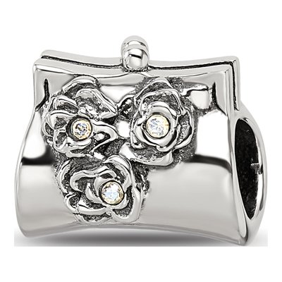 Sterling Silver Crystal Clutch Bead