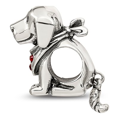 Sterling Silver Crystal Dog Bead – view 3