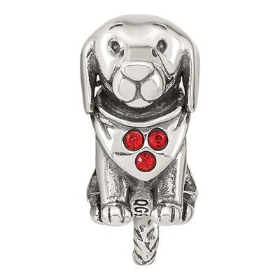 Sterling Silver Crystal Dog Bead – view 4