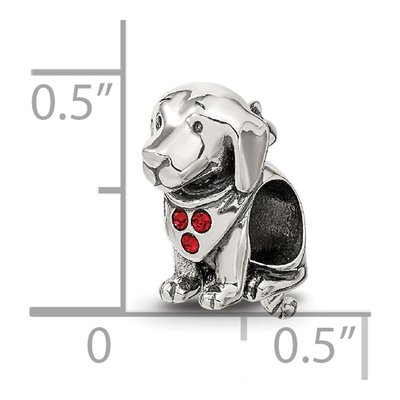 Sterling Silver Crystal Dog Bead – view 5