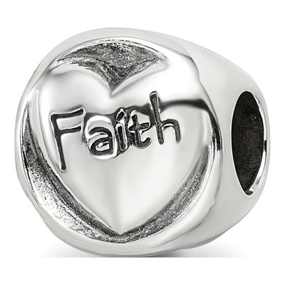 Sterling Silver Faith Hope Love Bead – view 5