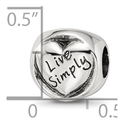 Sterling Silver 'live Simply' Trilogy Bead – view 7