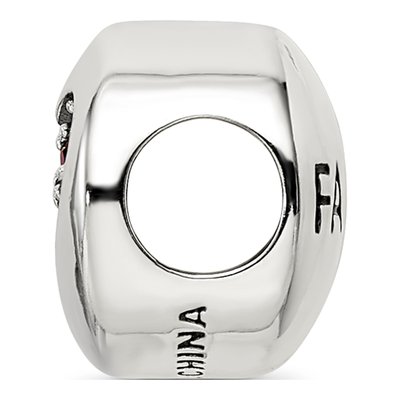 Sterling Silver Crystal Faith Heart Bead – view 3