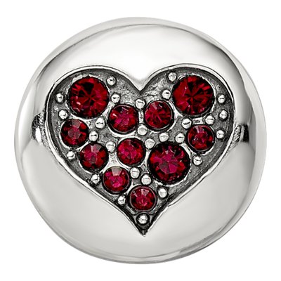 Sterling Silver Crystal Faith Heart Bead – view 5
