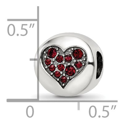 Sterling Silver Crystal Faith Heart Bead – view 6
