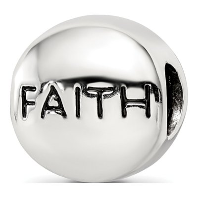 Sterling Silver Crystal Faith Heart Bead – view 7