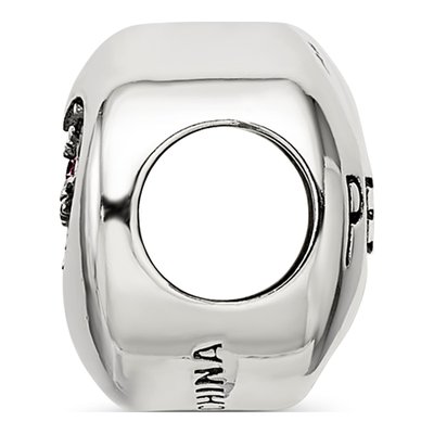 Sterling Silver Crystal Peace Heart Bead – view 3