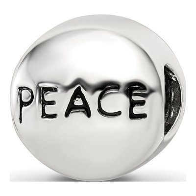 Sterling Silver Crystal Peace Heart Bead – view 7