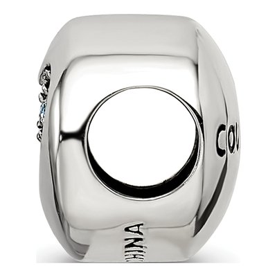 Sterling Silver Crystal Heart Bead – view 3