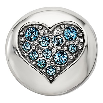 Sterling Silver Crystal Heart Bead – view 5