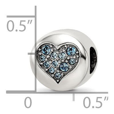 Sterling Silver Crystal Heart Bead – view 6