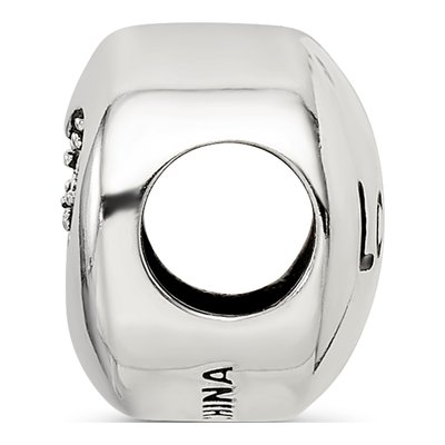 Sterling Silver Crystal April Heart Bead – view 3