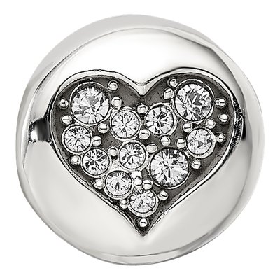 Sterling Silver Crystal April Heart Bead – view 4