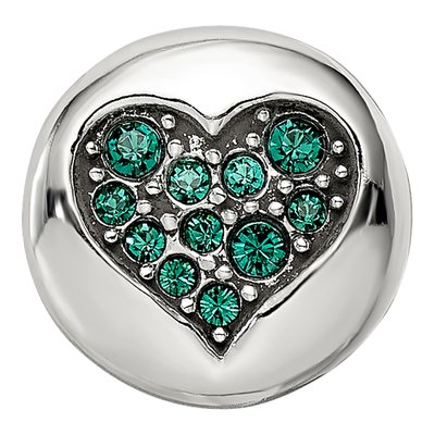 Sterling Silver Crystal Heart Bead – view 5