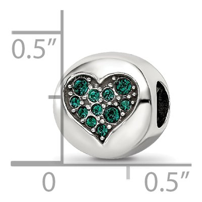 Sterling Silver Crystal Heart Bead – view 6