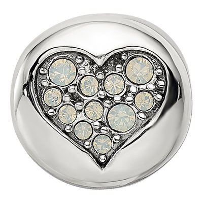 Sterling Silver Crystal June Heart Bead – view 5