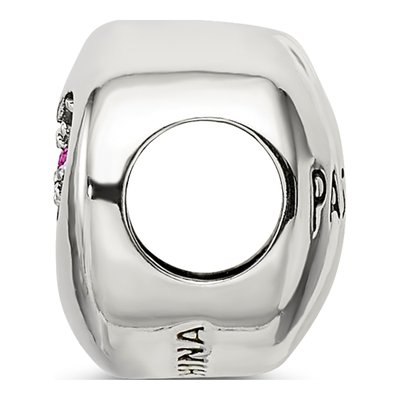 Sterling Silver Crystal July Passion Heart Bead – view 3