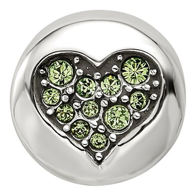 Sterling Silver Crystal Aug Heart Bead – view 5