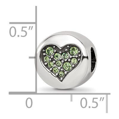 Sterling Silver Crystal Aug Heart Bead – view 6