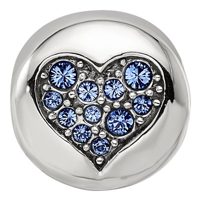 Sterling Silver Crystal Sep Heart Bead – view 5