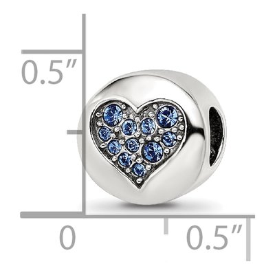 Sterling Silver Crystal Sep Heart Bead – view 6