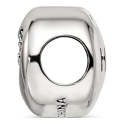 Sterling Silver Crystal Hope Heart Bead – view 3