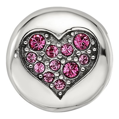Sterling Silver Crystal Hope Heart Bead – view 5