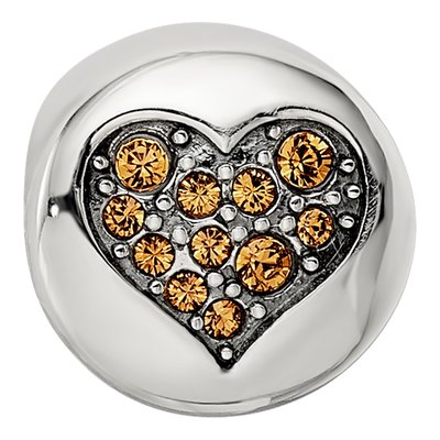 Sterling Silver Crystal Nov Heart Bead – view 5