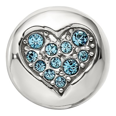 Sterling Silver Crystal Heart Bead – view 4