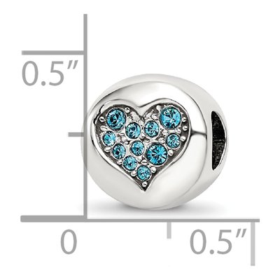 Sterling Silver Crystal Heart Bead – view 6