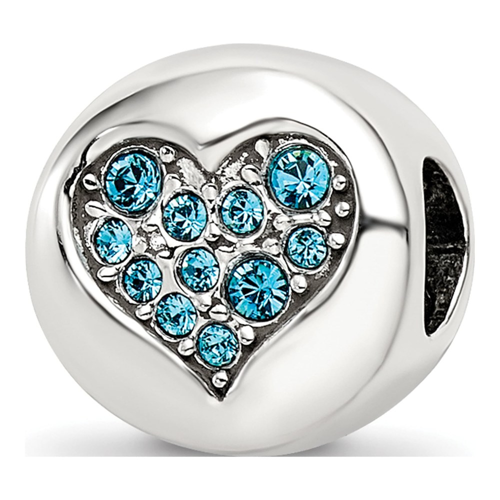 Sterling Silver Crystal Heart Bead