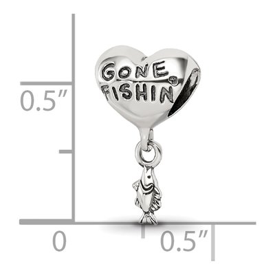 Sterling Silver Gone Fishin' Dangle Bead – view 6