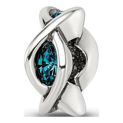 Sterling Silver Crystal Marquis Bead