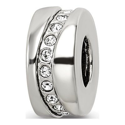 Sterling Silver Crystal Meandering Bead