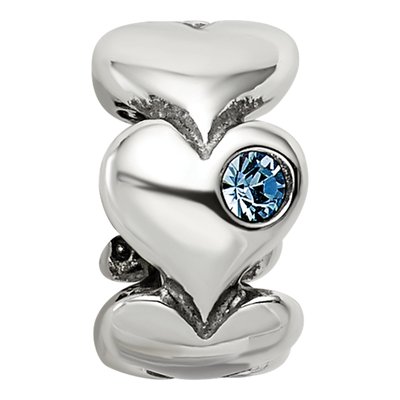 Sterling Silver Crystal Endless Hearts Bead – view 4