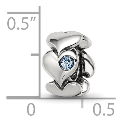Sterling Silver Crystal Endless Hearts Bead – view 5