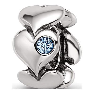 Sterling Silver Crystal Endless Hearts Bead