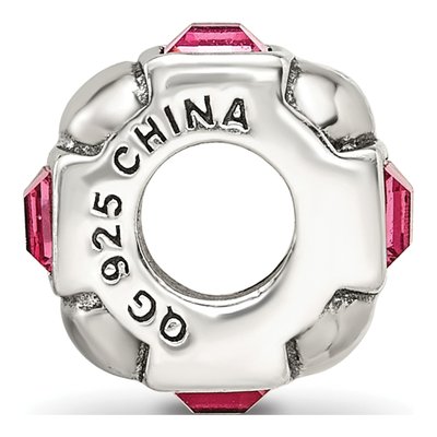 Sterling Silver Crystal Squares Bead – view 3