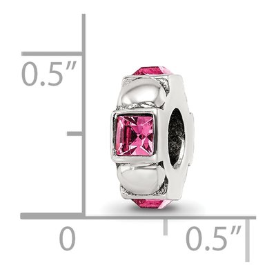 Sterling Silver Crystal Squares Bead – view 4