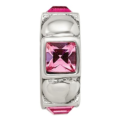 Sterling Silver Crystal Squares Bead – view 5