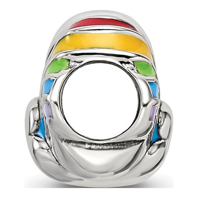 Sterling Silver Enamel Rainbow Bead – view 3
