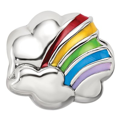 Sterling Silver Enamel Rainbow Bead – view 4