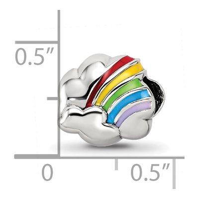 Sterling Silver Enamel Rainbow Bead – view 5
