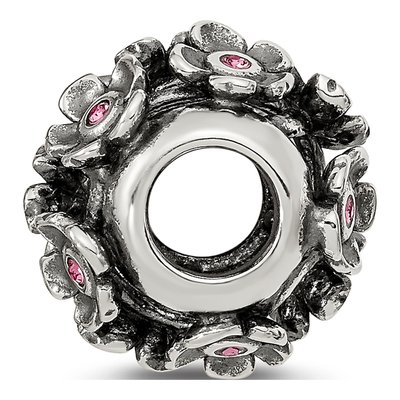 Sterling Silver Crystal Blossoms Bead – view 3