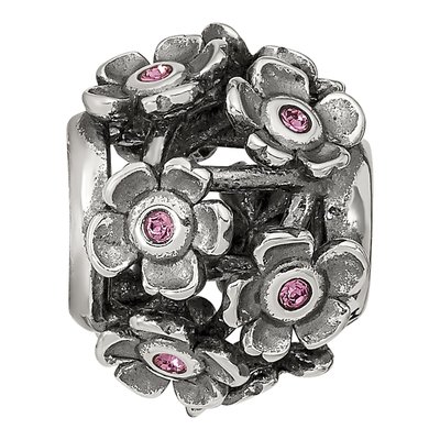 Sterling Silver Crystal Blossoms Bead – view 6